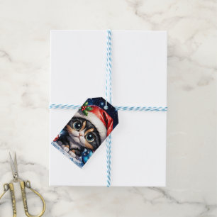 Adorable Christmas kitten. Gift Tags