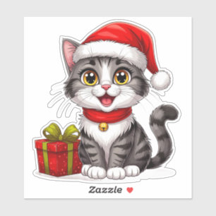 Adorable Christmas Kitten With Santa Hat