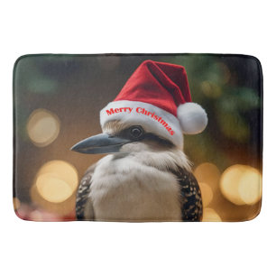 Adorable Christmas Kookaburra, Bath Mat