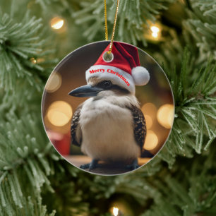 Adorable Christmas Kookaburra, Ceramic Tree Decoration