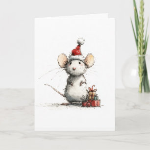 Adorable Christmas Mouse Card