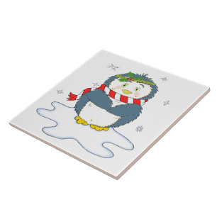 Adorable Christmas Penguin Tile