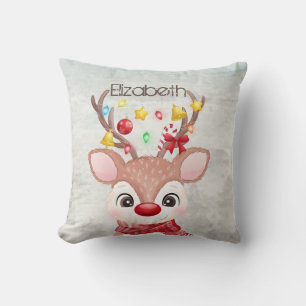 Adorable Christmas Reindeer  Cushion