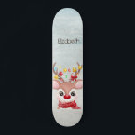 Adorable Christmas Reindeer   Skateboard<br><div class="desc">This image features cute reindeer. The perfect romantic gift idea. Click the Customise It button to change fonts,  move text around and further customise your design.</div>