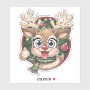 Adorable Christmas Reindeer with Festive Lights