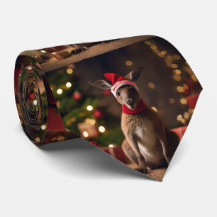 Adorable Christmas Santa Kangaroo, Tie