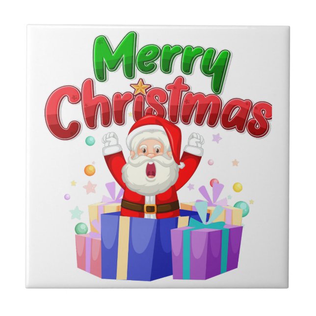 Adorable Christmas Snowman Ceramic Tile (Front)