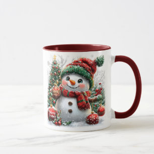 Adorable Christmas Snowman Mug