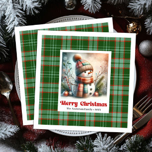 Adorable Christmas Snowman Napkins Editable Kids