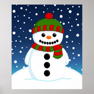 Adorable Christmas Snowman Poster