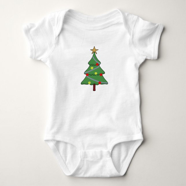 Adorable Christmas Tree Baby Bodysuit (Front)