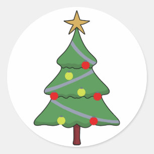 Adorable Christmas Tree Classic Round Sticker