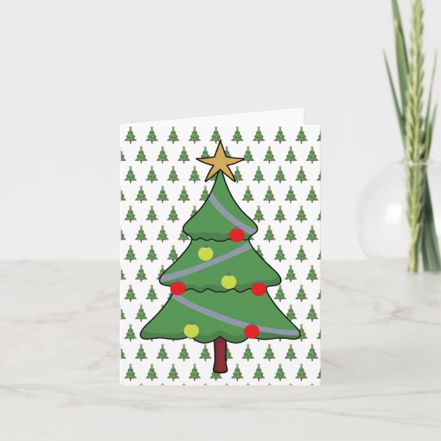 Adorable Christmas Tree Note Card (Front)