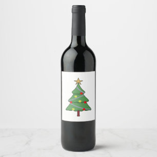 Adorable Christmas Tree Wine Label
