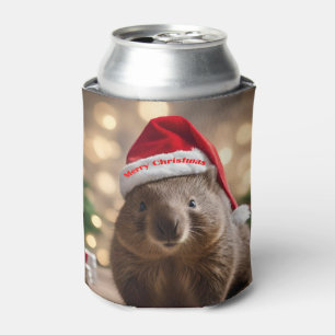 Adorable Christmas Wombat, Can Cooler