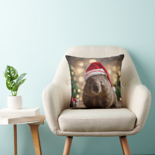 Adorable Christmas Wombat, Cushion