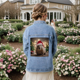 Adorable Christmas Wombat, Denim Jacket