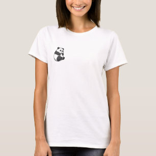 Adorable Chubby Panda Cartoon Sitting and Smiling T-Shirt