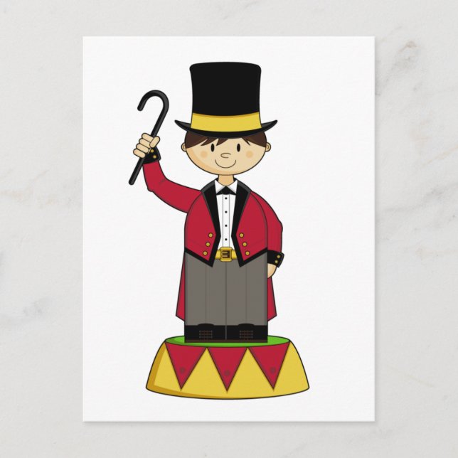 Adorable Circus Ringmaster Postcard (Front)