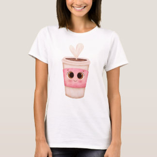 Adorable coffee cup with big sparkling eyes T-Shirt
