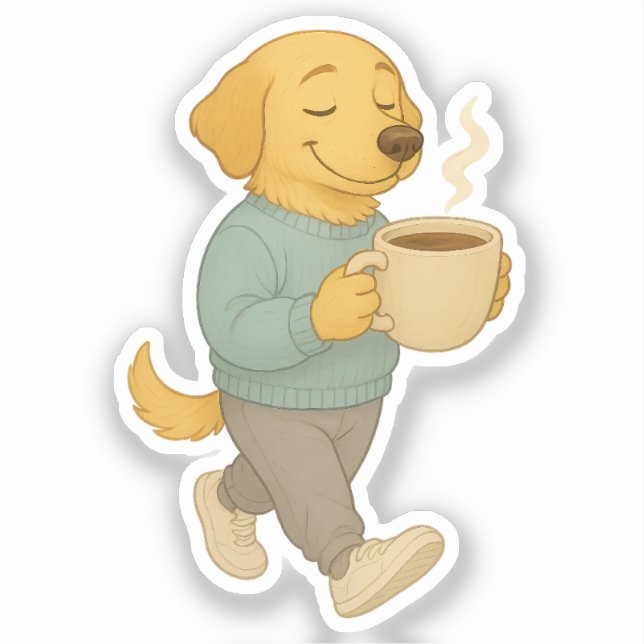 Adorable Coffee Dog Clipart  (Front)