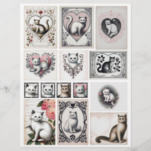 Adorable Collection of Cat Ephemera for Papercraft