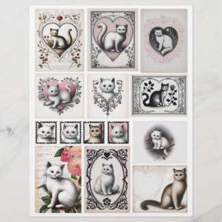 Adorable Collection of Cat Ephemera for Papercraft