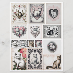 Adorable Collection of Cat Ephemera for Papercraft