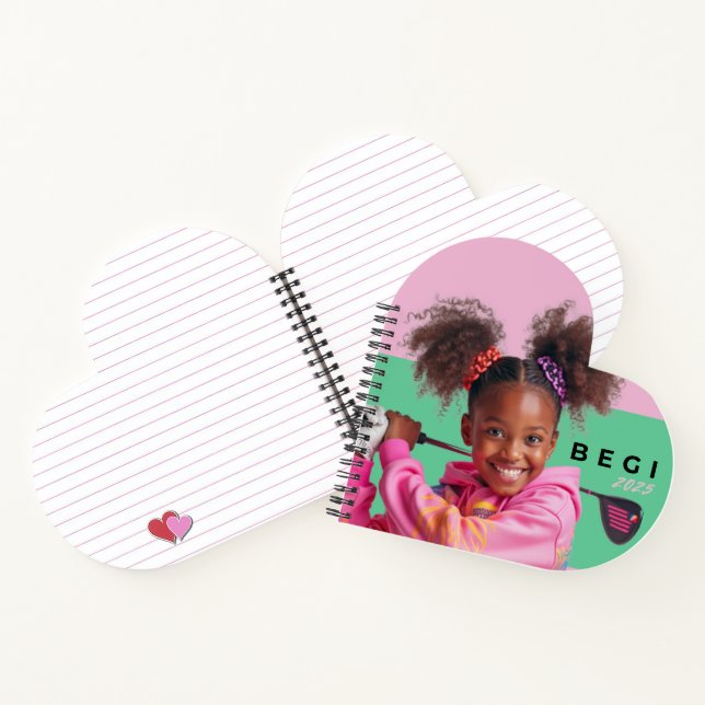 Adorable ColorfuHeart Shaped Spiral Bound Notebook (Inside)