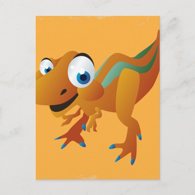 Adorable Colourful Dinosaur Postcard (Front)