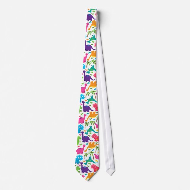 Adorable Colourful Dinosaur Tie (Front)
