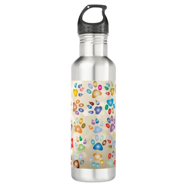Adorable Colourful Dog Paw Prints,Bokeh 710 Ml Water Bottle (Front)