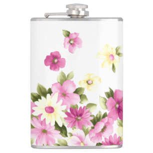 Adorable Colourful Girly Blooming Flowers Hip Flask