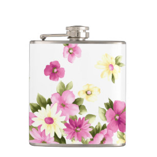 Adorable Colourful Girly Blooming Flowers Hip Flask