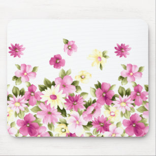 Adorable Colourful Girly Blooming Flowers Mouse Mat