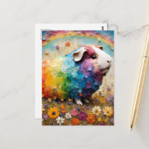 Adorable Colourful Guinea Pig in the Meadow Collag
