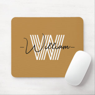 Adorable colourful natural brown Initial and scrip Mouse Mat