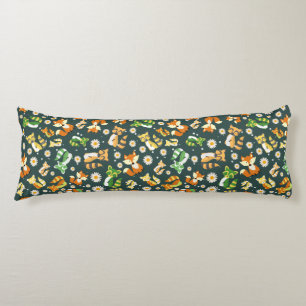 Adorable colourful pattern safari animal raccoons body cushion