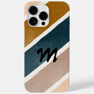 Adorable colourful stripes Teal Brown Earth tone Case-Mate iPhone 14 Pro Max Case