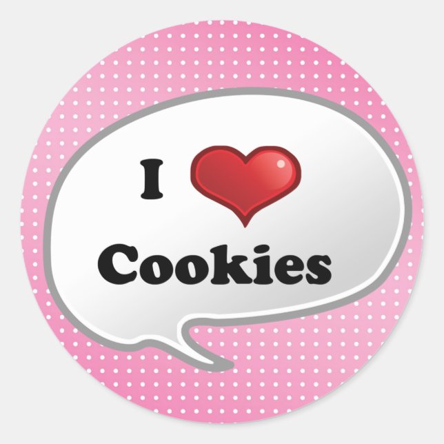 Adorable cookie balloon classic round sticker (Front)