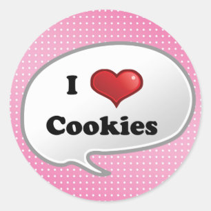 Adorable cookie balloon classic round sticker