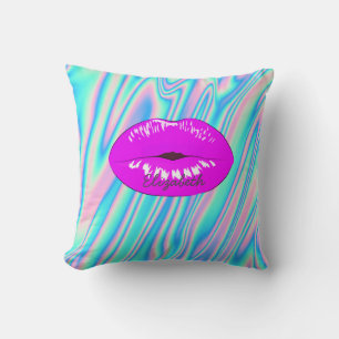 Adorable Cool Trendy Lips, Holographic Cushion