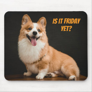 Adorable Corgi Puppy Mouse Pad. Is it Friday yet? Mat