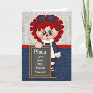 Adorable Country Raggedy Doll Greeting Card