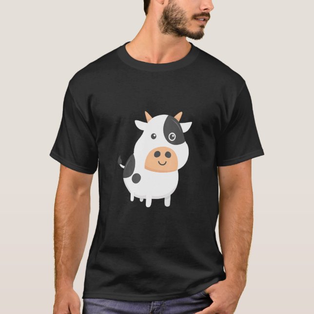 Adorable Cow Cute Baby Calf Cow T-Shirt (Front)