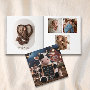 Adorable cow Farm-Themed baby photo book keepsake