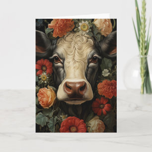 Adorable Cow in the Flowers All Occasions Card