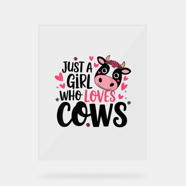 Adorable Cow Lover Design  Acrylic Sign (Front)