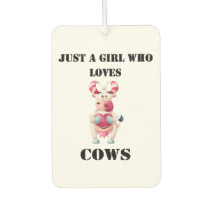 Adorable Cow Lover girl Car Air Freshener