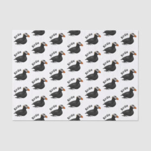 Adorable Crested Puffin Cartoon Swimming Tissue Paper